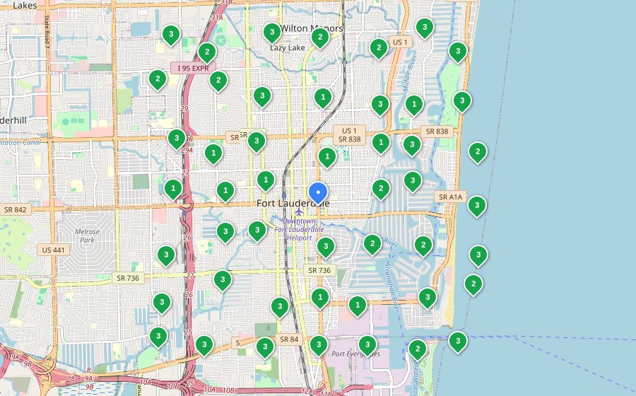 After Autopilot SEO geo-grid ranking map for a Garage Door Repair business in Fort Lauderdale, FL