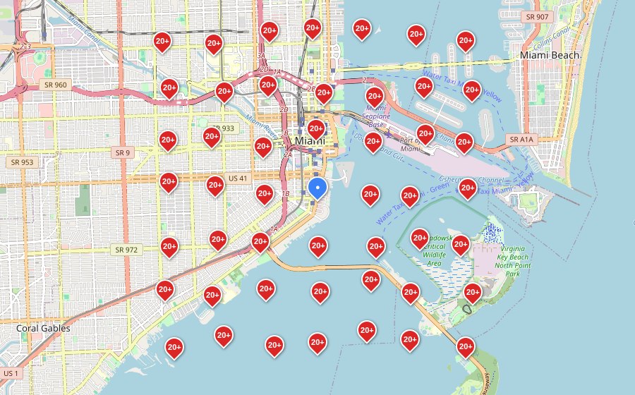 Before Autopilot SEO geo-grid ranking map for a Locksmith Services business in Miami, FL