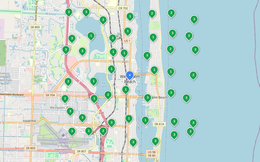 After Autopilot SEO geo-grid ranking map for a Home Remodeling business in West Palm Beach, FL